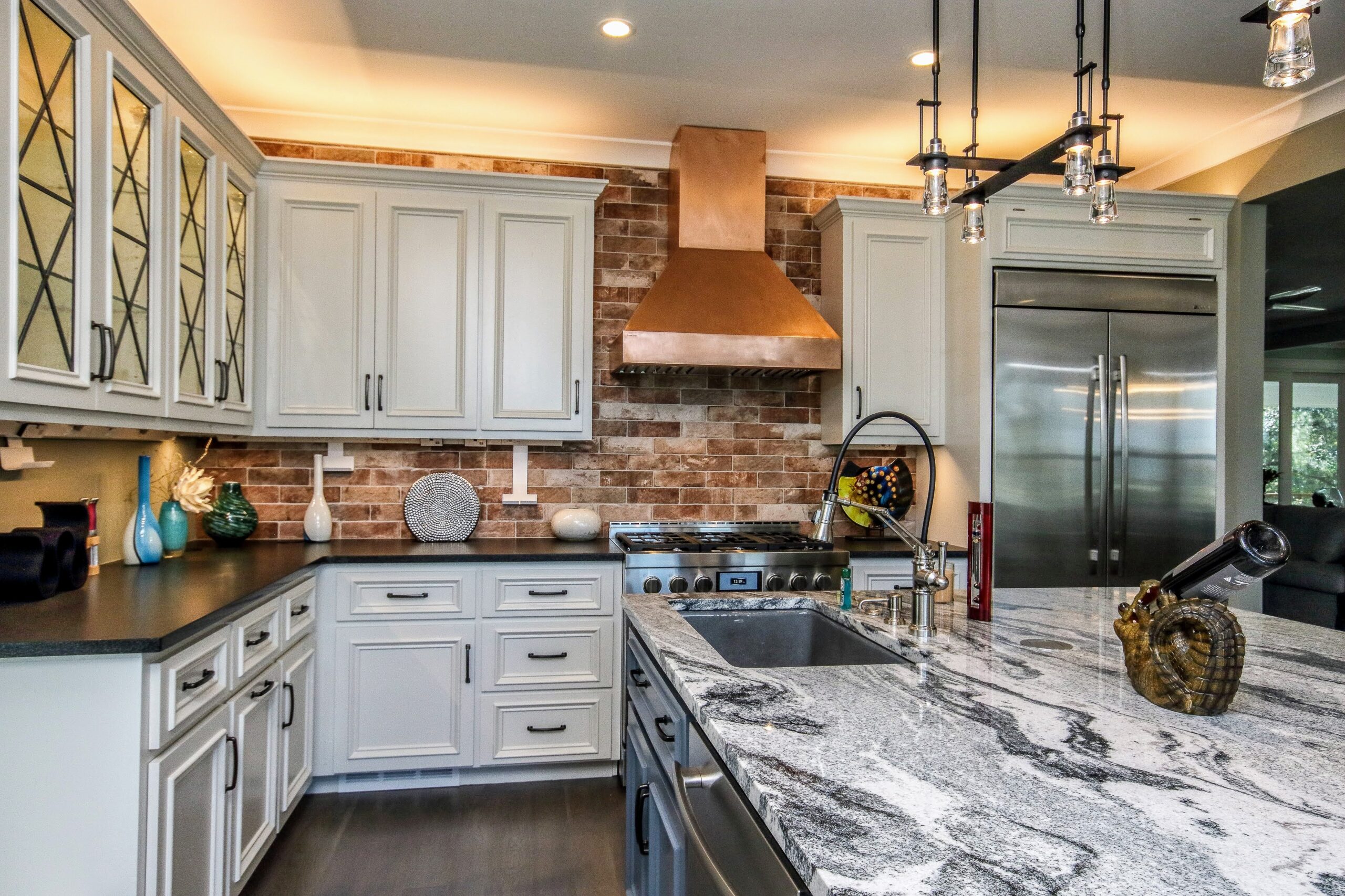 Home Remodeling - kitchen with white granite countertops CK Contracting - Home Renovations - Mount Pleasant, SC.